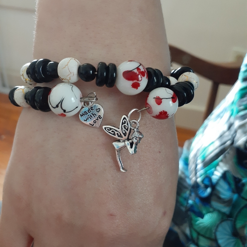 Handmade memory wire bracelet
